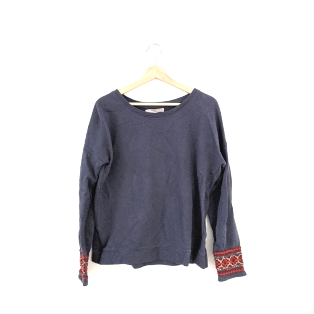 Anthropologie-Style Embroidered Crew Neck